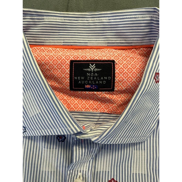 NZA New Zealand Auckland Arawata Button Shirt Mens XL Flowers Short Sleeve AOP - Picture 5 of 8